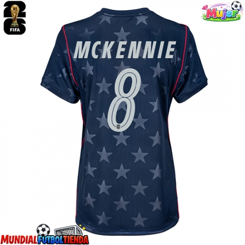 Camiseta Estados Unidos Weston McKennie #8 Segunda Equipación Replica Mundial 2026 para mujer mangas cortas
